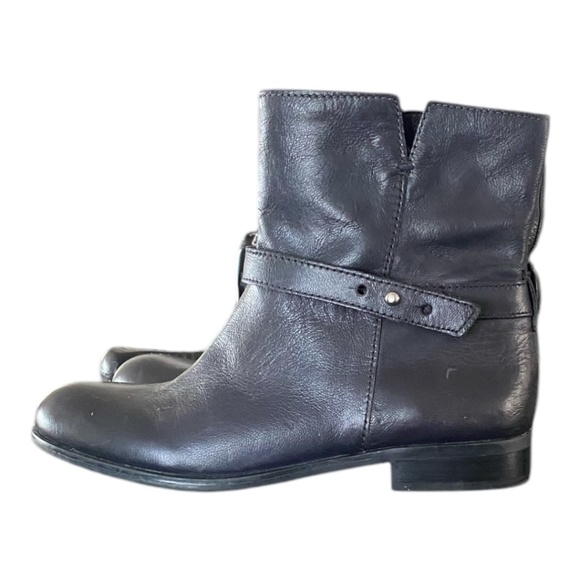 Franco Sarto dark navy blue leather booties. Sz 37.5 - Picture 6 of 16